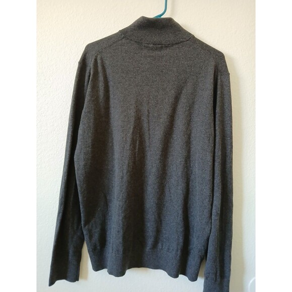Calvin Klein Sweater Quarter Zip Pullover Men Gray Knit Soft Size Large Casual - Picture 3 of 13